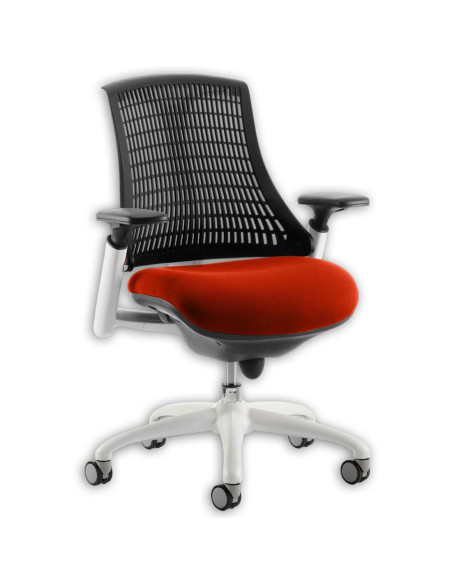 Flex Task Operator Chair Black Back Bespoke Colour Seat Tabasco Orange KCUP0748 - pic 32682 | FastDaddyshop
