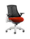 Flex Task Operator Chair Black Back Bespoke Colour Seat Tabasco Orange KCUP0748