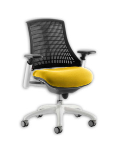 Flex Task Operator Chair Black Back Bespoke Colour Seat Senna Yellow KCUP0749