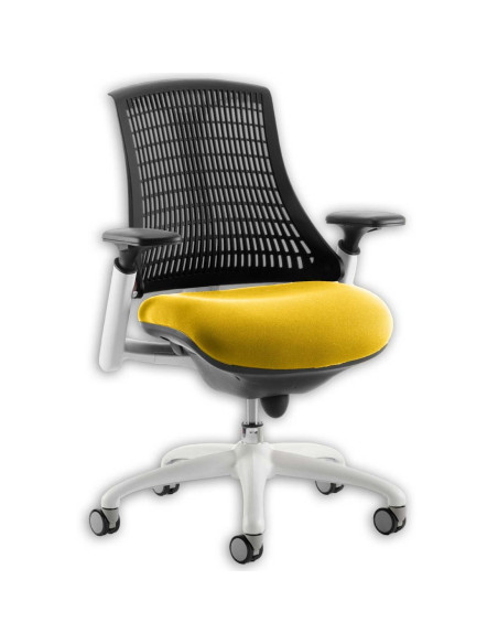 Flex Task Operator Chair Black Back Bespoke Colour Seat Senna Yellow KCUP0749 - pic 32687 | FastDaddyshop