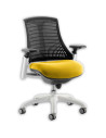 Flex Task Operator Chair Black Back Bespoke Colour Seat Senna Yellow KCUP0749