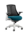 Flex Task Operator Chair Black Back Bespoke Colour Seat Maringa Teal KCUP0751
