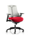Flex Task Operator Chair White Back Bespoke Colour Seat Bergamot Cherry KCUP0761
