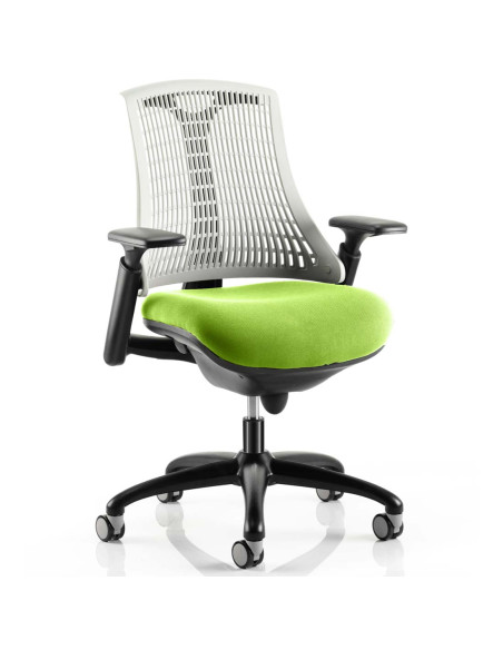 Flex Task Operator Chair White Back Bespoke Colour Seat Myrrh Green KCUP0762 - pic 32713 | FastDaddyshop