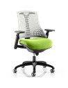 Flex Task Operator Chair White Back Bespoke Colour Seat Myrrh Green KCUP0762