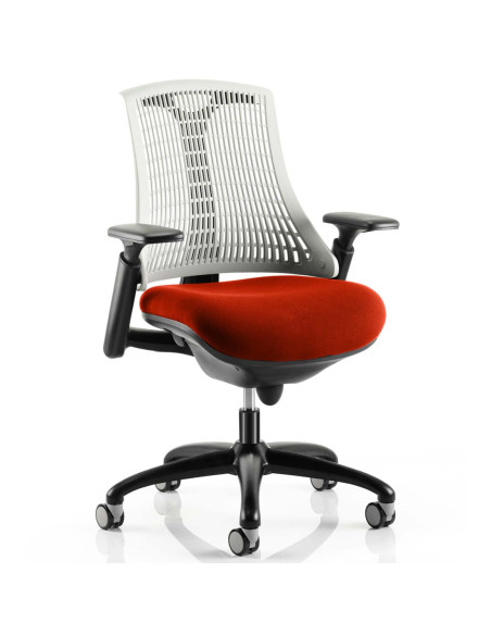 Flex Task Operator Chair White Back Bespoke Colour Seat Tabasco Orange KCUP0764 - pic 32723 | FastDaddyshop