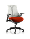 Flex Task Operator Chair White Back Bespoke Colour Seat Tabasco Orange KCUP0764