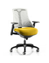 Flex Task Operator Chair White Back Bespoke Colour Seat Senna Yellow KCUP0765