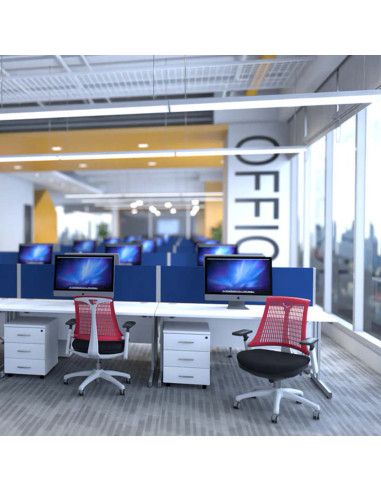 Flex Task Operator Chair White Back Bespoke Colour Seat Senna Yellow KCUP0765