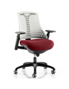Flex Task Operator Chair White Back Bespoke Colour Seat Ginseng Chilli KCUP0766