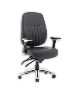Barcelona Deluxe Black Leather Operator Office Chair OP000241
