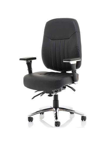 Barcelona Deluxe Black Leather Operator Office Chair OP000241