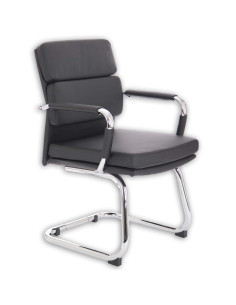 Advocate Visitor Office Chair Black Soft Bonded Leather With Arms BR000206