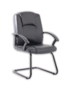 Bella Black Leather Cantilever Office Chair with Black Frame BR000300
