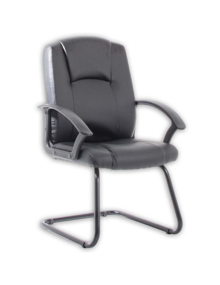 Bella Black Leather Cantilever Office Chair with Black Frame BR000300 - pic 32815 | FastDaddyshop