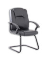 Bella Black Leather Cantilever Office Chair with Black Frame BR000300