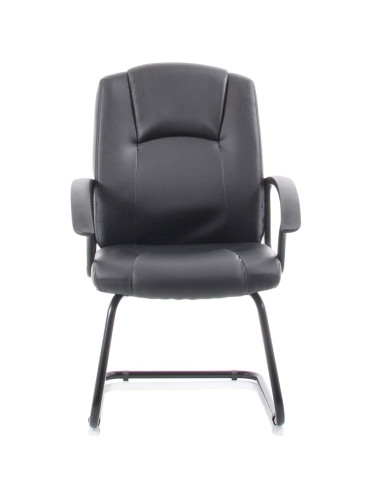Bella Black Leather Cantilever Office Chair with Black Frame BR000300