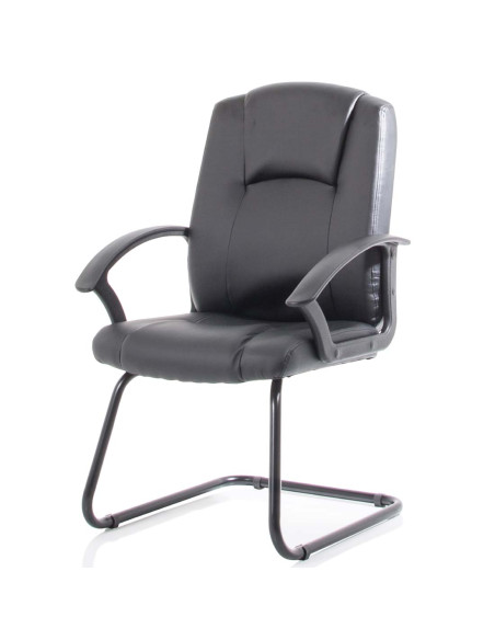 Bella Black Leather Cantilever Office Chair with Black Frame BR000300 - pic 32817 | FastDaddyshop