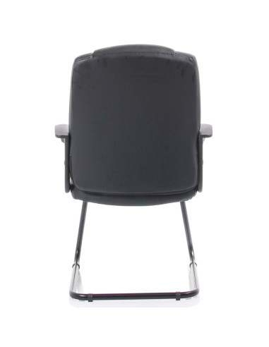 Bella Black Leather Cantilever Office Chair with Black Frame BR000300