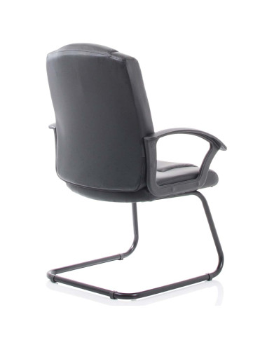 Bella Black Leather Cantilever Office Chair with Black Frame BR000300