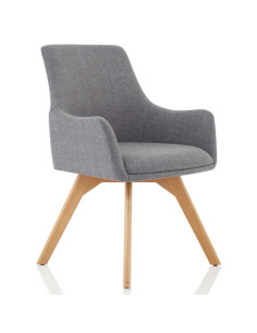 Carmen Grey Fabric Wooden Leg Office Chair BR000224