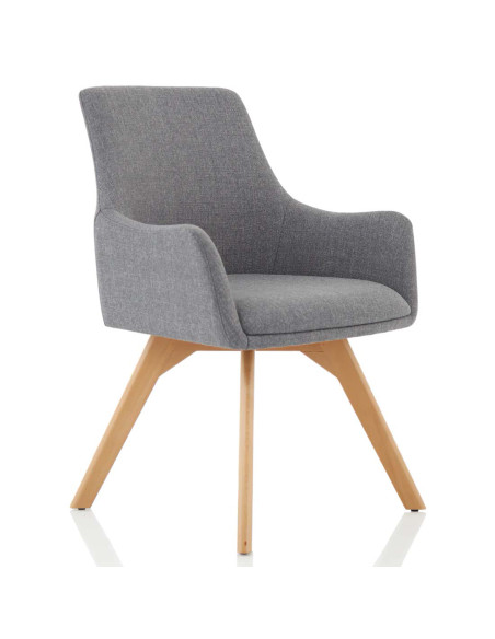 Carmen Grey Fabric Wooden Leg Office Chair BR000224 - pic 32867 | FastDaddyshop