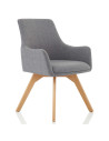 Carmen Grey Fabric Wooden Leg Office Chair BR000224