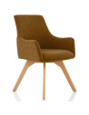 Carmen Bespoke Copper Fabric Wooden Leg Office Chair KCUP1944