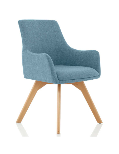 Carmen Bespoke Quench Fabric Wooden Leg Office Chair KCUP1945 - pic 32895 | FastDaddyshop