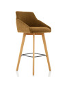 Carmen Bespoke Copper Fabric Wooden Leg High Stool KCUP1948
