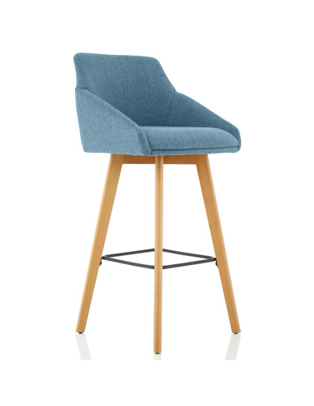 Carmen Bespoke Quench Fabric Wooden Leg High Stool KCUP1949 - pic 32933 | FastDaddyshop