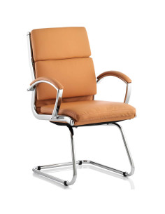 Classic Cantilever Visitor Office Chair Tan With Arms BR000031