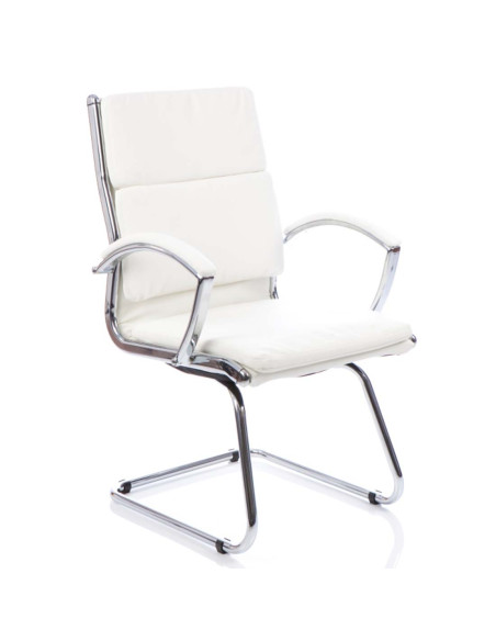 Classic Cantilever Visitor Office Chair White With Arms BR000032 - pic 32962 | FastDaddyshop