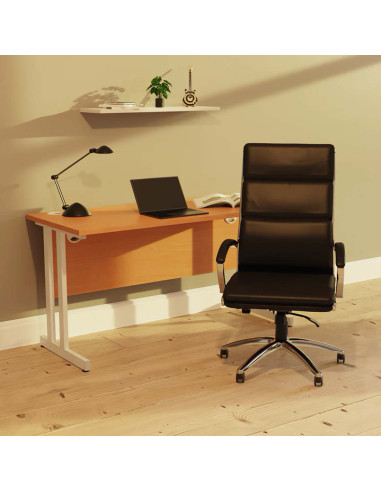 Classic Executive Office Chair High Back White With Arms EX000009