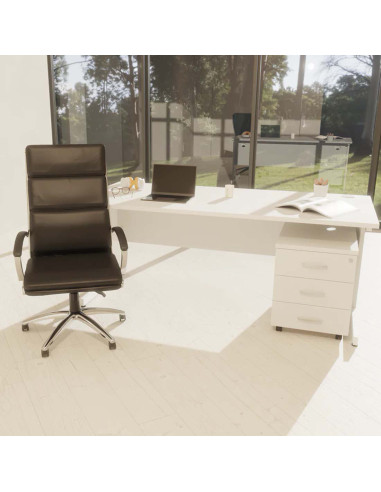 Classic Executive Office Chair High Back White With Arms EX000009
