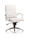 Classic Executive Office Chair Medium Back White With Arms With Chrome Glides KC0293