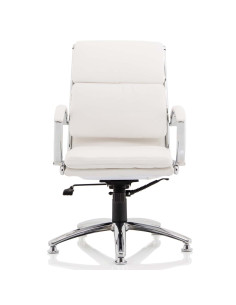 Classic Executive Office Chair Medium Back White With Arms With Chrome Glides KC0293 2