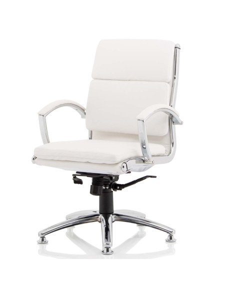 Classic Executive Office Chair Medium Back White With Arms With Chrome Glides KC0293 - pic 33007 | FastDaddyshop