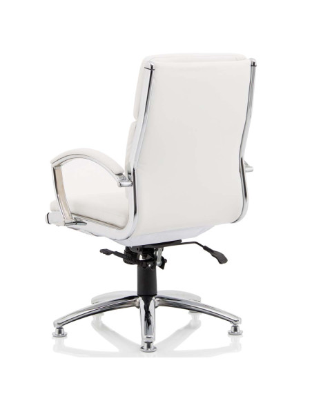Classic Executive Office Chair Medium Back White With Arms With Chrome Glides KC0293 - pic 33009 | FastDaddyshop
