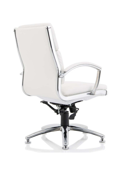 Classic Executive Office Chair Medium Back White With Arms With Chrome Glides KC0293 - pic 33011 | FastDaddyshop