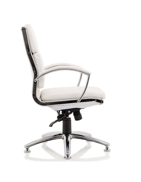 Classic Executive Office Chair Medium Back White With Arms With Chrome Glides KC0293 - pic 33012 | FastDaddyshop