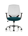 Dura Office Chair White Back Bespoke Colour Seat Maringa Teal KCUP1702