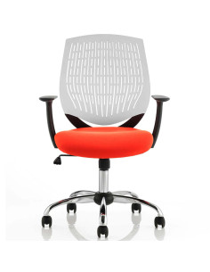 Dura Office Chair White Back Bespoke Colour Seat Tabasco Orange KCUP1703