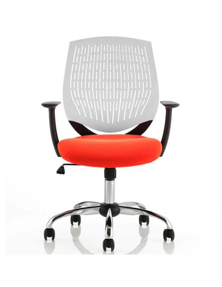 Dura Office Chair White Back Bespoke Colour Seat Tabasco Orange KCUP1703 - pic 33092 | FastDaddyshop