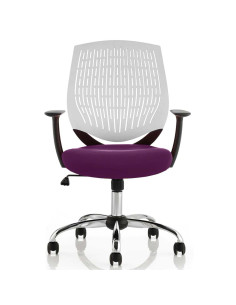 Dura Office Chair White Back Bespoke Colour Seat Tansy Purple KCUP1704