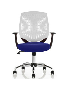 Dura Office Chair White Back Bespoke Colour Seat Stevia Blue KCUP1705