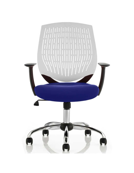 Dura Office Chair White Back Bespoke Colour Seat Stevia Blue KCUP1705 - pic 33100 | FastDaddyshop