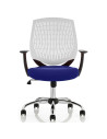 Dura Office Chair White Back Bespoke Colour Seat Stevia Blue KCUP1705