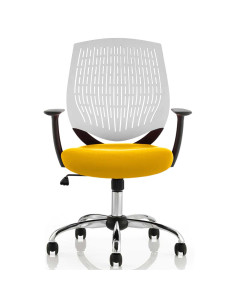 Dura Office Chair White Back Bespoke Colour Seat Senna Yellow KCUP1706