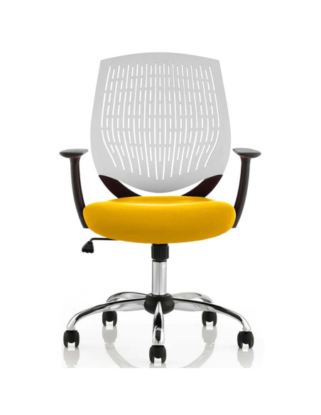 Dura Office Chair White Back Bespoke Colour Seat Senna Yellow KCUP1706 - pic 33104 | FastDaddyshop